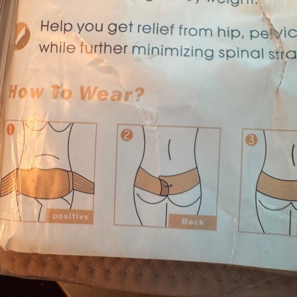 Pregnancy support safety brace band belt adjustable tan size XL New - Picture 5 of 10